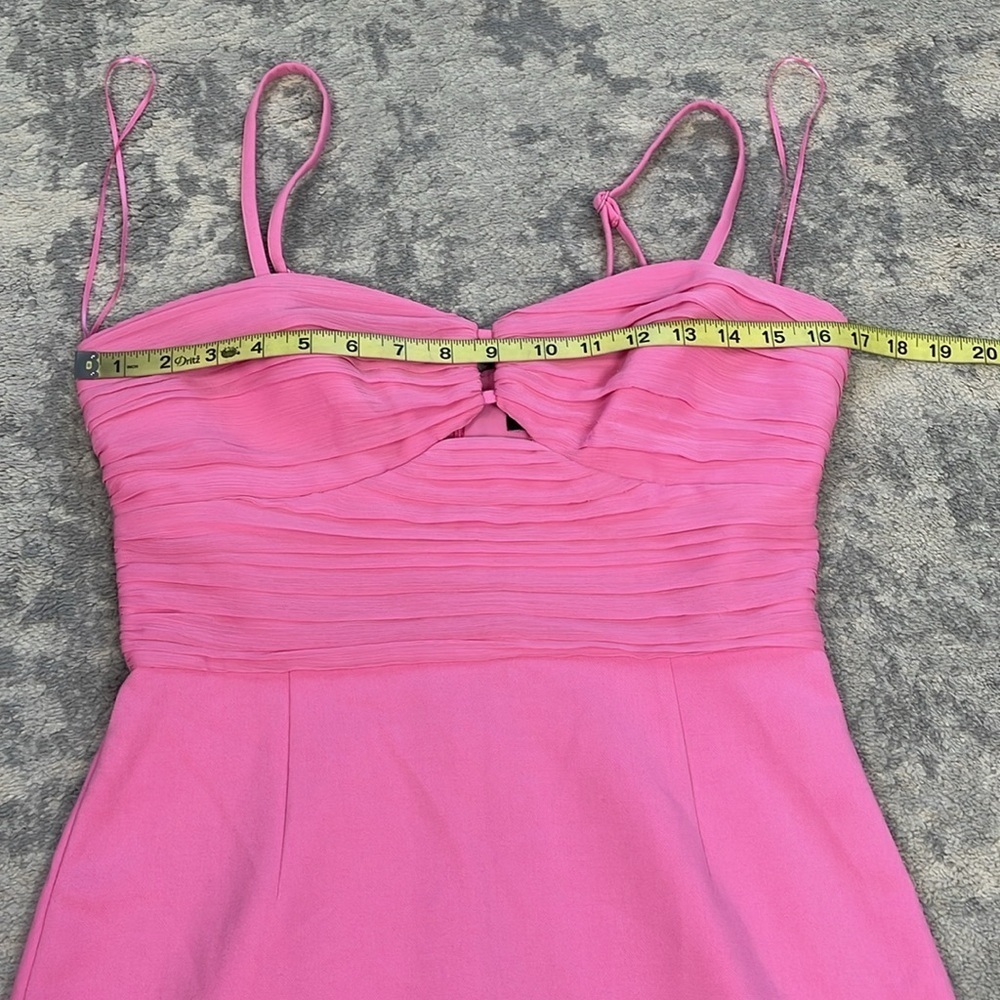 New French Connection Whisper Strappy Tulle Dress In Aurora Pink Cut Out Sz 6 - Picture 7 of 14